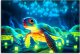 Feeby Obraz Deco Panel,  Kosmiczny żółw neon (Rozmiar 60x40) 2