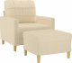 vidaXL vidaXL Fotel z podnóżkiem, kremowy, 60 cm, obity tkaniną 3