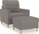 vidaXL vidaXL Fotel z podnóżkiem, taupe, 60 cm, obity tkaniną 2