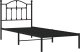 vidaXL vidaXL Metalowa rama łóżka z wezgłowiem, czarna, 90x200 cm 4
