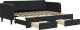 vidaXL vidaXL Sofa rozsuwana z szufladami, czarna, 90x200 cm, aksamit 2