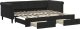 vidaXL vidaXL Sofa rozsuwana z szufladami, czarna, 90x200 cm, aksamit 2