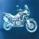 Topslang Koszulka motocyklowa z motocyklem na motor Honda Africa Twin CRF1100L niebieska granatowa S 1