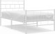 vidaXL vidaXL Metalowa rama łóżka z wezgłowiem i zanóżkiem, biała, 100x190 cm 2