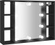 vidaXL vidaXL Szafka z lustrem i oświetleniem LED, czarna, 76x15x55 cm 2