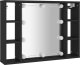 vidaXL vidaXL Szafka z lustrem i oświetleniem LED, czarna, 76x15x55 cm 3