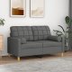 vidaXL vidaXL 2-osobowa sofa z poduszkami, ciemnoszara, 120 cm, tkanina 1