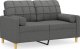 vidaXL vidaXL 2-osobowa sofa z poduszkami, ciemnoszara, 120 cm, tkanina 2