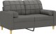vidaXL vidaXL 2-osobowa sofa z poduszkami, ciemnoszara, 120 cm, tkanina 3