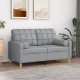 vidaXL vidaXL 2-osobowa sofa z poduszkami, jasnoszara, 120 cm, tkanina 1