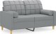vidaXL vidaXL 2-osobowa sofa z poduszkami, jasnoszara, 120 cm, tkanina 2