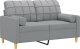 vidaXL vidaXL 2-osobowa sofa z poduszkami, jasnoszara, 120 cm, tkanina 3