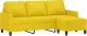 vidaXL vidaXL 3-osobowa sofa z podnóżkiem, jasnożółty, 180 cm, tkaniną 3