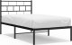 vidaXL vidaXL Metalowa rama łóżka z wezgłowiem, czarna, 75x190 cm 2