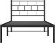 vidaXL vidaXL Metalowa rama łóżka z wezgłowiem, czarna, 75x190 cm 5