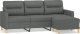vidaXL vidaXL 3-osobowa sofa z podnóżkiem, ciemnoszary, 180 cm, tkaniną 2