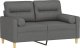 vidaXL 2-osobowa sofa z poduszkami, ciemnoszara, 120 cm, tkanina 3