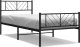 vidaXL vidaXL Metalowa rama łóżka z wezgłowiem i zanóżkiem, czarna, 80x200 cm 1