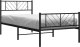 vidaXL vidaXL Metalowa rama łóżka z wezgłowiem i zanóżkiem, czarna, 80x200 cm 2