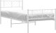 vidaXL vidaXL Metalowa rama łóżka z wezgłowiem i zanóżkiem, biała, 75x190 cm 3