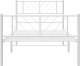 vidaXL vidaXL Metalowa rama łóżka z wezgłowiem i zanóżkiem, biała, 75x190 cm 5