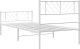 vidaXL vidaXL Metalowa rama łóżka z wezgłowiem i zanóżkiem, biała, 75x190 cm 7