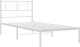 vidaXL vidaXL Metalowa rama łóżka z wezgłowiem, biała, 100x190 cm 4