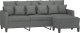 vidaXL vidaXL 3-osobowa sofa z podnóżkiem, ciemnoszary, 180 cm, tkaniną 3