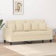 vidaXL vidaXL 2-osobowa sofa, kremowa, 140 cm, tapicerowana tkaniną 1