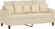 vidaXL vidaXL 2-osobowa sofa, kremowa, 140 cm, tapicerowana tkaniną 2