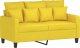 vidaXL vidaXL Sofa 2-osobowa, jasnożółta, 120 cm, tapicerowana tkaniną 2