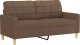 vidaXL vidaXL Sofa 2-osobowa, brązowa, 140 cm, tapicerowana tkaniną 10