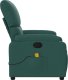 vidaXL Rozkładany fotel masujący, ciemnozielony, obity tkaniną 5