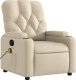 vidaXL Rozkładany fotel masujący, kremowy, obity tkaniną 3