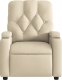 vidaXL Rozkładany fotel masujący, kremowy, obity tkaniną 7