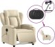 vidaXL vidaXL Rozkładany fotel masujący, elektryczny, kremowy, tkanina 5