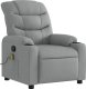 vidaXL Rozkładany fotel masujący, jasnoszary, obity tkaniną 3