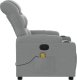 vidaXL Rozkładany fotel masujący, jasnoszary, obity tkaniną 8