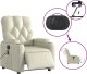vidaXL Rozkładany fotel masujący, elektryczny, kremowy, sztuczna skóra 6