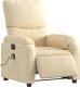 vidaXL vidaXL Rozkładany fotel masujący, elektryczny, kremowy, tkanina 3