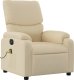 vidaXL vidaXL Rozkładany fotel masujący, elektryczny, kremowy, tkanina 4