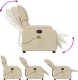 vidaXL vidaXL Rozkładany fotel masujący, elektryczny, kremowy, tkanina 7