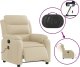 vidaXL vidaXL Rozkładany fotel masujący, elektryczny, kremowy, tkanina 6