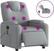 vidaXL Rozkładany fotel masujący, elektryczny, jasnoszary, tkanina 2