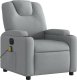 vidaXL Rozkładany fotel masujący, elektryczny, jasnoszary, tkanina 4