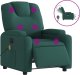 vidaXL Rozkładany fotel masujący, elektryczny, ciemnozielony, tkanina 2