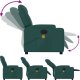 vidaXL Rozkładany fotel masujący, elektryczny, ciemnozielony, tkanina 7