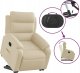 vidaXL Podnoszony fotel rozkładany, kremowy, obity tkaniną 5