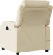vidaXL Rozkładany fotel masujący, kremowy, obity tkaniną 4