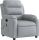 vidaXL Rozkładany fotel masujący, jasnoszary, obity tkaniną 3